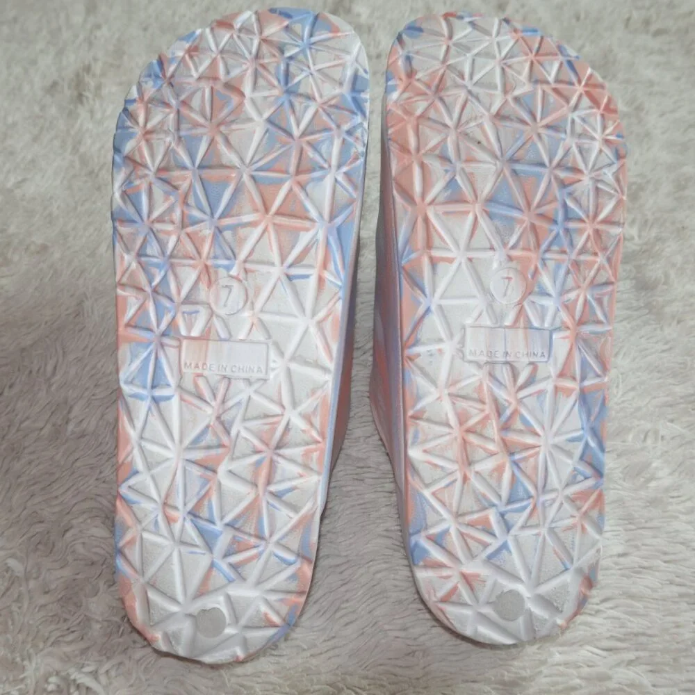 Women's Size 7 O'rageous Marble 2 Buckle Strap Slide Sandals, Like New